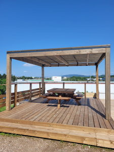 PERGOLA BOIS  KOPPA 4X4 DOUGLAS GRIS AVEC BRISE SOLEIL - KIT COMPLET